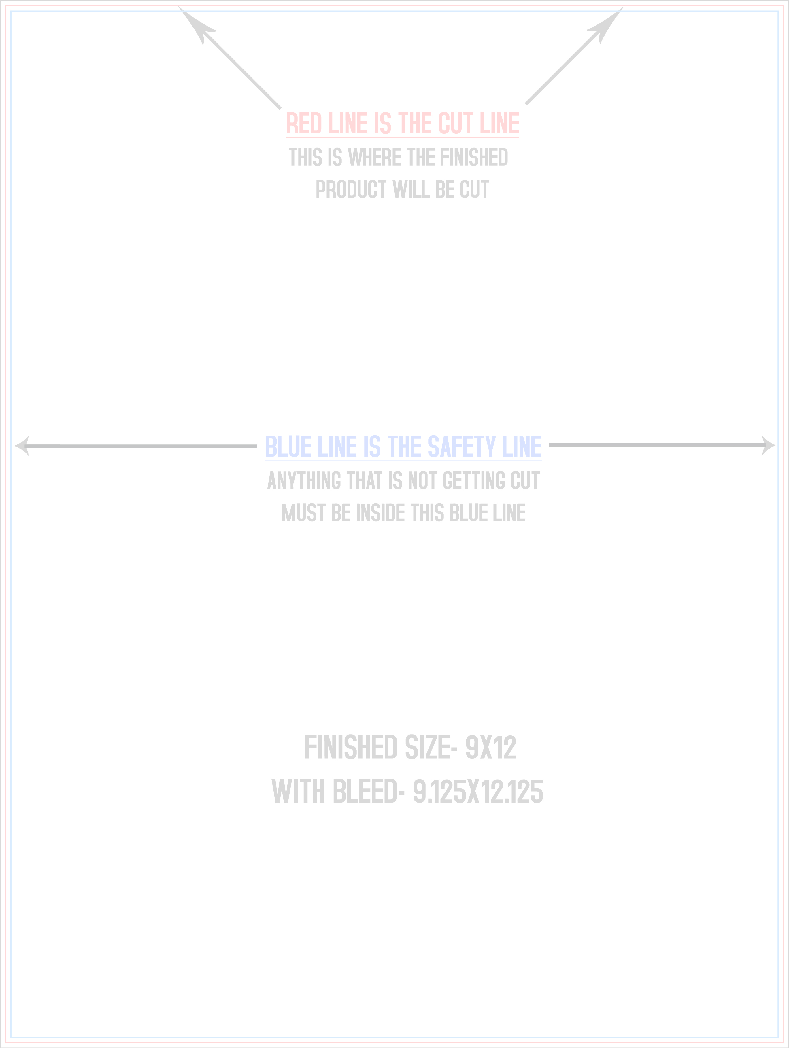 9" × 12" vertical EDDM flyer and sell sheet template preview (Print Only) with the trim, bleed and safe-zone guides marked